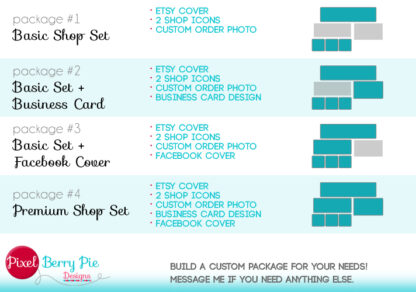 List of Items in Etsy Branding Package - Pixel Berry Pie Designs