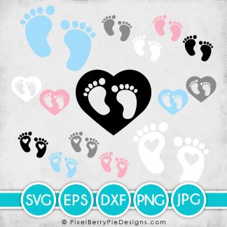 Vector Baby Feet (SVG, EPS, DXF, PNG, JPG)