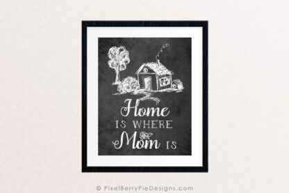 Home Is Where Mom Is - Art Print, Chalkboard