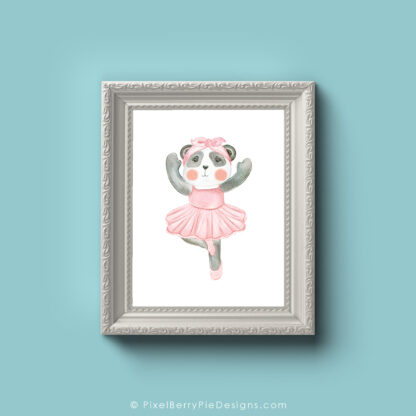 Panda Bear Ballerina Art Print