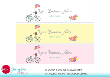 Chic Retro Bicycle & Flowers Etsy Branding Package