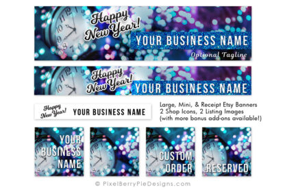 Happy New Year Etsy Shop Banner Package Design