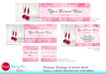Pink Floral Etsy Shop Design, with Product Photos